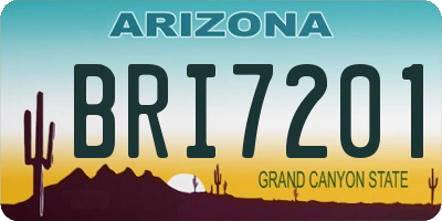 AZ license plate BRI7201