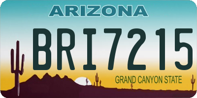 AZ license plate BRI7215
