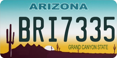 AZ license plate BRI7335