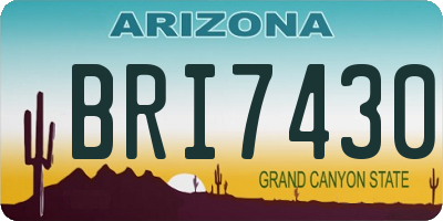 AZ license plate BRI7430