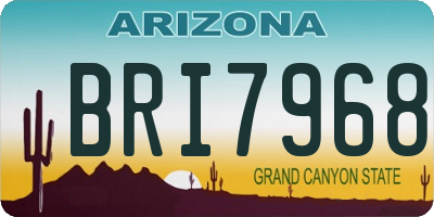 AZ license plate BRI7968