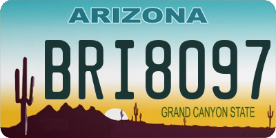 AZ license plate BRI8097