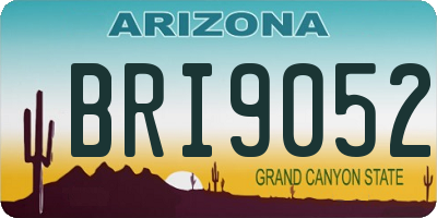 AZ license plate BRI9052