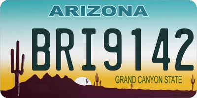 AZ license plate BRI9142