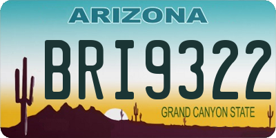AZ license plate BRI9322