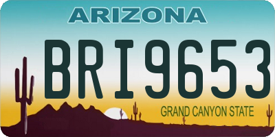 AZ license plate BRI9653