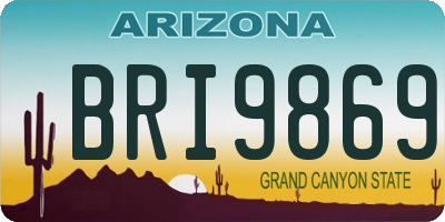 AZ license plate BRI9869