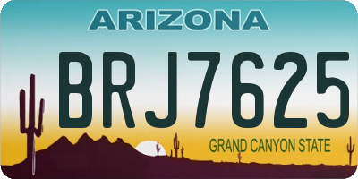 AZ license plate BRJ7625
