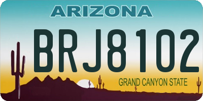 AZ license plate BRJ8102