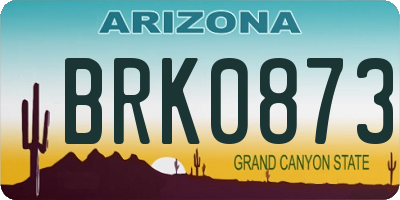 AZ license plate BRK0873