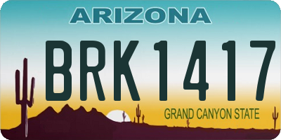 AZ license plate BRK1417