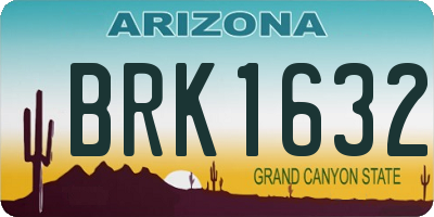 AZ license plate BRK1632