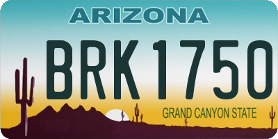 AZ license plate BRK1750