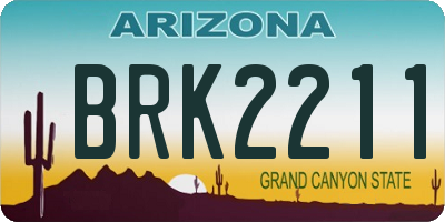 AZ license plate BRK2211