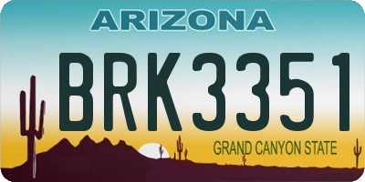 AZ license plate BRK3351