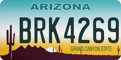 AZ license plate BRK4269