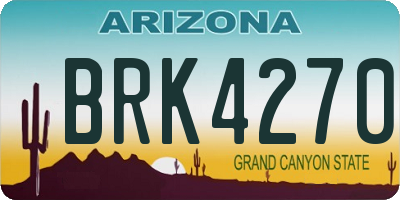 AZ license plate BRK4270