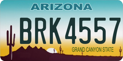 AZ license plate BRK4557