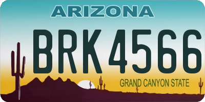 AZ license plate BRK4566