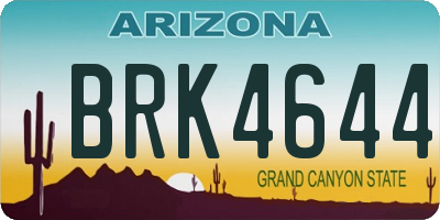 AZ license plate BRK4644