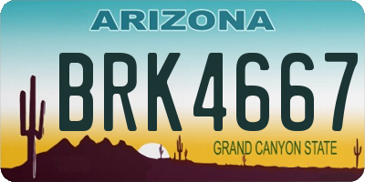 AZ license plate BRK4667