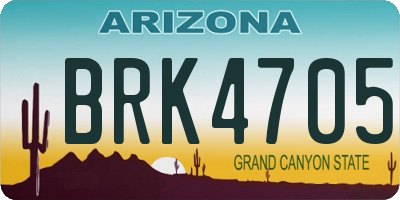 AZ license plate BRK4705