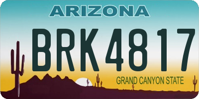 AZ license plate BRK4817