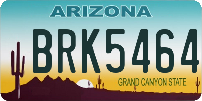 AZ license plate BRK5464