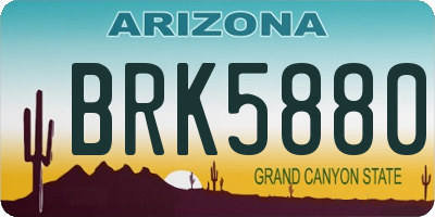 AZ license plate BRK5880