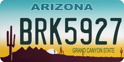 AZ license plate BRK5927