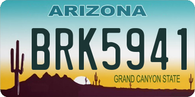 AZ license plate BRK5941