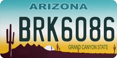 AZ license plate BRK6086