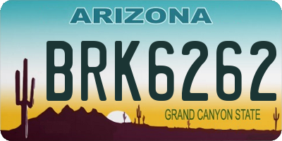 AZ license plate BRK6262