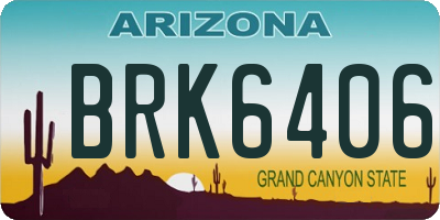 AZ license plate BRK6406