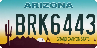 AZ license plate BRK6443