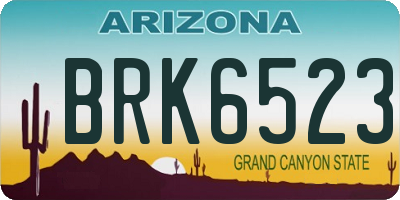 AZ license plate BRK6523