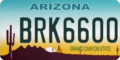 AZ license plate BRK6600