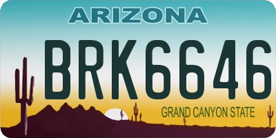 AZ license plate BRK6646