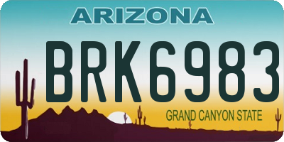 AZ license plate BRK6983