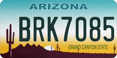AZ license plate BRK7085