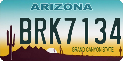AZ license plate BRK7134