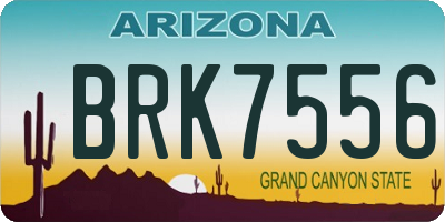 AZ license plate BRK7556