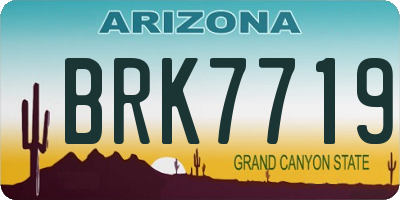 AZ license plate BRK7719
