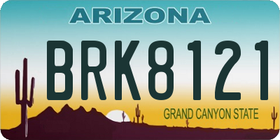 AZ license plate BRK8121
