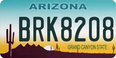 AZ license plate BRK8208