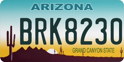 AZ license plate BRK8230