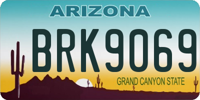 AZ license plate BRK9069