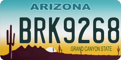 AZ license plate BRK9268