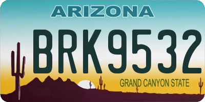 AZ license plate BRK9532