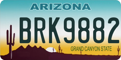 AZ license plate BRK9882